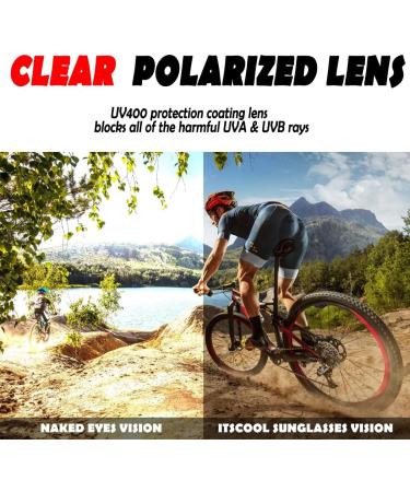 ITSCOOL Polarized Sports Sunglasses with 5 Interchangeable Lenses | Men Women Baseball Cycling Glasses - Black+Orange - Buy Online on GoSupps.com