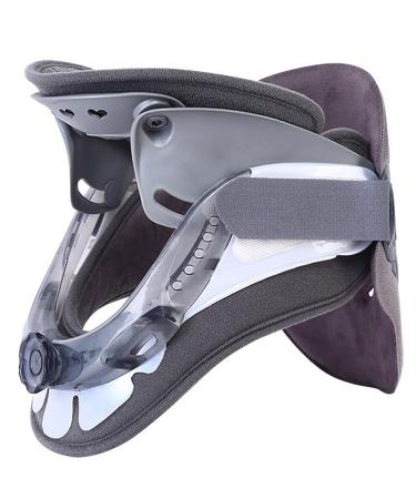 Cervical Neck Traction Device Neck Pain Relief Device with Adjustable Ergonomi and Airbag Support Stretcher for Home Improved Spine Alignment(Grey)
