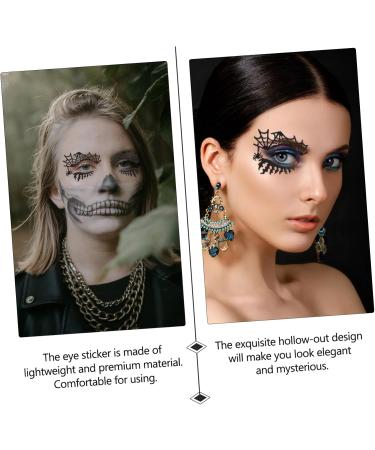 ABOOFAN 4 Pairs Eye Shadow Stickers False Eyelashes Eye Stickers Makeup Halloween Makeup Supplies Halloween Temporary Eye Halloween Props Prom Decor Lace Applique Eye Liner Stickers - Buy Online on GoSupps.com
