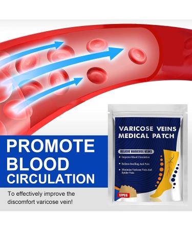 EFINITYER Varicose Veins Treatment Patch - Promotes Metabolism, Improves Blood Circulation, Relieves Heavy Tired Legs - Yellow (12 Pcs) - Buy Online on GoSupps.com