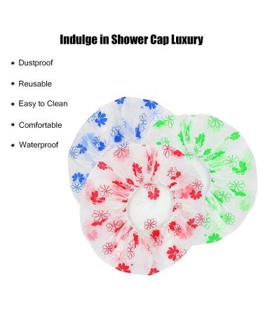 3 Pcs Waterproof Reusable Shower Caps with Elastic Band - Ideal for Long Hair - Great for Women, Ladies, Girls, Kids - Perfect for Spa and Salon Use - Buy Online on GoSupps.com