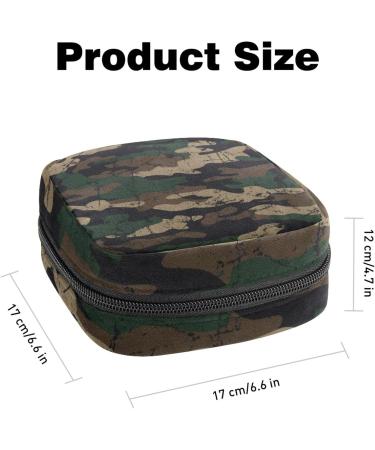 Green Camouflage Menstrual Pad Storage Bag Portable Period Pouch for Teen Girls & Women - Buy Online on GoSupps.com