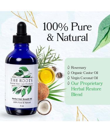 Natural Herbal Hair Growth Oil with Castor Oil for Thick, Healthy Hair - 4 oz - Buy Online on GoSupps.com