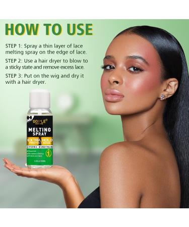 Lace Melting and Holding Spray Glue-Less Hair Adhesive for Wigs Extra Hold Lace Melting Spray Adhesive Wig Spray for Closure Extensions Wig Melting Spray Natural Forming Melting Spray Hair Wax Stick 3.4fl oz-7pcs - Buy Online on GoSupps.com
