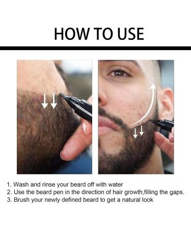 Beard Pen for Men | Beard Pen Kit with Brush Waterproof Sweat Resistant Long Lasting Solution with Beard Pencil for a Full Look Zcsxk - Buy Online on GoSupps.com