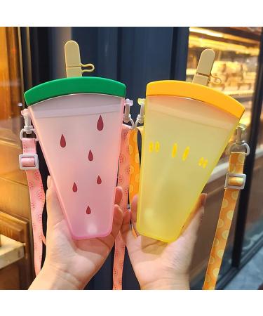 Yiifunglong 320ml Sports Water Bottles Travel Water Jug Fruit Shaped Ice Lollipop Water Bottle Easy to Carry Water Bottle with Straw for - Buy Online on GoSupps.com