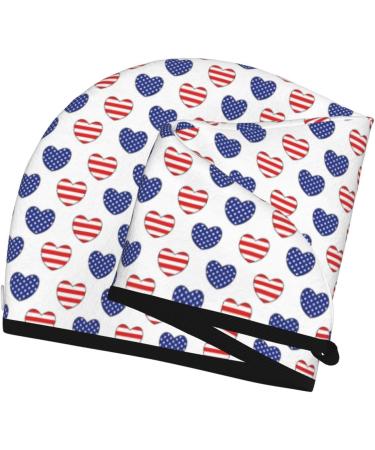 Heart Shaped American Flag Microfiber Hair Towel - Soft & Super Absorbent Hair Wrap for All Hair Types - Buy Online on GoSupps.com