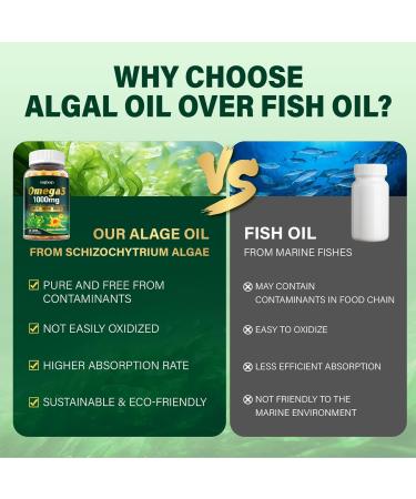 Omega-3 Supplement Gummies for Women & Men - 1000mg Vegan Omega3 DHA & EPA with Turmeric, Vitamin D3, K2, Citicoline for Overall Health - Algae Oil Omega 3 Fatty Acid Supplements, Sugar-Free Mango 60 Count (Pack of 2) - Buy Online on GoSupps.com