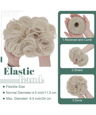 Sego Large Dutt Hair Tie with Rubber Band - Premium Platinum Blonde Hair Extensions for Women - Buy Online on GoSupps.com