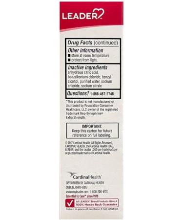 Leader Extra Strength Sinus Relief Fast-Acting Nasal Decongestant Sinus Congestion Relief Spray Cold & Allergy 30 mL Bottle (Pack of 8) - Buy Online on GoSupps.com