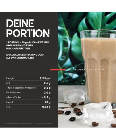 Mammut Nutrition Vegan Protein Powder - Iced Coffee Flavor - 460g | Plant-Based Protein for Energy & Recovery - Buy Online on GoSupps.com