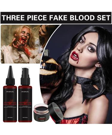 Ultimate Halloween Makeup Kit | Washable Fake Blood Spray & Gel | Special Effects Vampire & Zombie SFX Cosplay - Buy Online on GoSupps.com