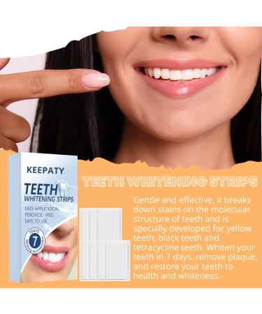 Keepaty Tooth Whitening Strips for Sensitive Teeth - 14 Strips to Remove Smoke Coffee Soda & Wine Stains - 1-Week Treatment - Buy Online on GoSupps.com