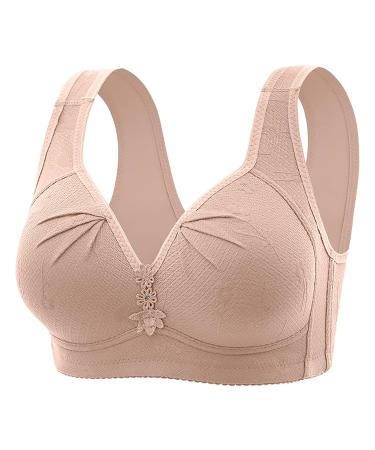 Iooppek adjustable shoulder straps thin without steel ring bra breathable underwear with a rained back tank top padded gray 40