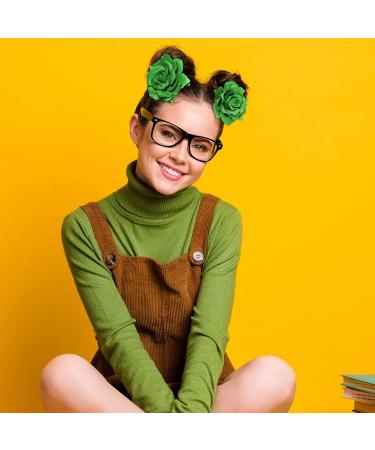 St. Patrick's Day Hair Decoration - 8 Green Rose Hair Clips & Brooch Set for Women - Irish Floral Accessories for Party Celebrations - Buy Online on GoSupps.com