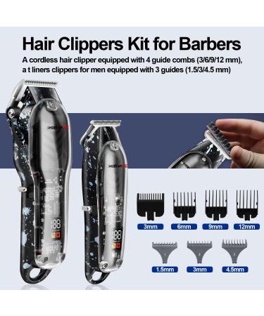 Professional Hair Clippers for Men | Cordless T Liners Hair Trimmer Set with LED Display | Ideal Gifts for Men - Buy Online on GoSupps.com