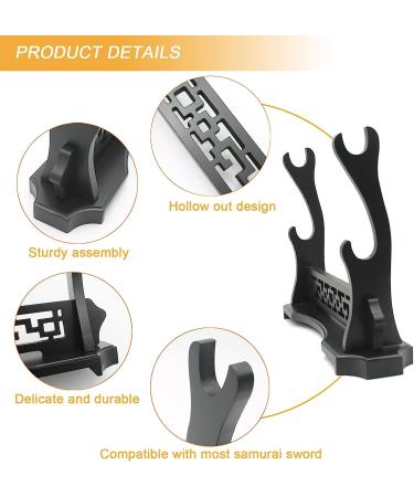 Double Tier Sword Stand | Desktop Samurai Sword Holder | Black Gladiator Sword Rack - Buy Online on GoSupps.com