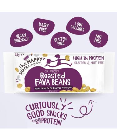Buy Happy Snack Company Roasted Fava Beans - Sea Salt & Balsamic Flavor | Vegan Gluten-Free Protein-Rich Healthy Snacks (25g 20 Pack) - Buy Online on GoSupps.com