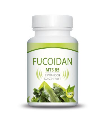 Fucidan MTS 85 sea algae Wakame extract 60 capsules 500 mg highly concentrated with +85% Fucoidan extract laboratory test vegan & free of additives