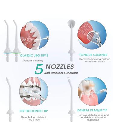 TUREWELL Water Flosser - 300ML Portable Teeth Cleaner 6 Modes IPX7 Waterproof Oral Irrigator for Travel & Home - Ideal for Braces (White - Buy Online on GoSupps.com