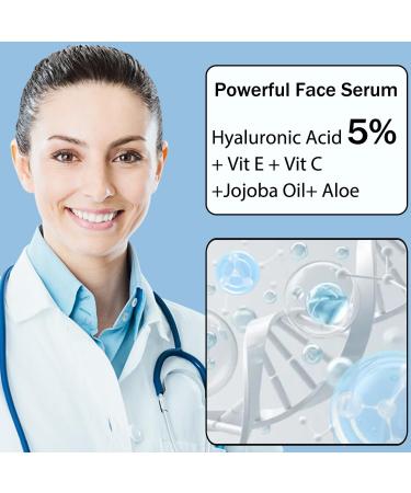Hyaluronic Acid 5% + Vit E Best Pure Hyaluronic Acid Moisturiser for Face Anti Ageing & Anti Wrinkle Moisturiser Hyaluronic Acid Serum Fine Lines & Sensitive Skin Improve Age Spots (30 ML) - Buy Online on GoSupps.com