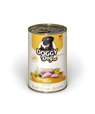 Doggy Dog Paté Huhn Sensitive Pack of 6 cans of 400 g grain-free wet dog food with salmon oil and green-lipped mussel, particularly well tolerated, made in Germany