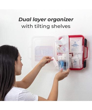 M2 BASICS 350 Piece Emergency First Aid Kit | Dual Layer  Wall Mountable  Medical Supplies for Business  School  Car or Home - Buy Online on GoSupps.com
