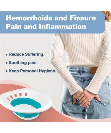 Sitz Bath for Hemorrhoids & Postpartum Care - Collapsible Seat with Deeper Bowl for Perineum Relief, Includes Sitz Bath Salt Green - Ideal for Women - Buy Online on GoSupps.com