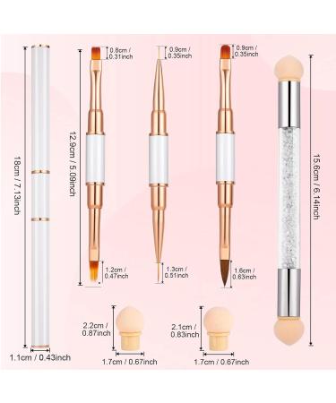 4-Piece Dual Head Acrylic Nail Brush Set - Gel & Ombre Nail Art Brushes for Perfect Nail Designs - Buy Online on GoSupps.com
