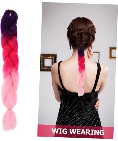 minkissy Pre Stretched Braiding Hair Gradient Color Braid Purple Hair Extensions Big Braid Fake Braid Headwear Hair Extensions for Colored Hair Extensions Braid Hair Extension Ponytail Wig - Buy Online on GoSupps.com