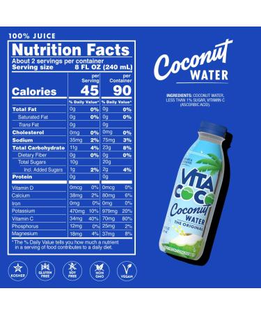Vita Coco Coconut Water 16.9 Oz Slim Bottle (Pack Of 12) | Natural Hydrating Electrolyte Drink - Gluten Free | Smart Coffee Soda Sports Drinks Alternative - Buy Online on GoSupps.com