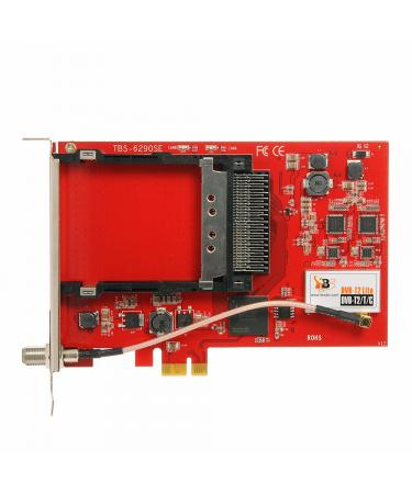 TBS6290se DVB-T2/T/C Dual PCI Express Terrestrial Cable TV Tuner Card with Dual CI Slot for FTA and Encrypted TV Channels