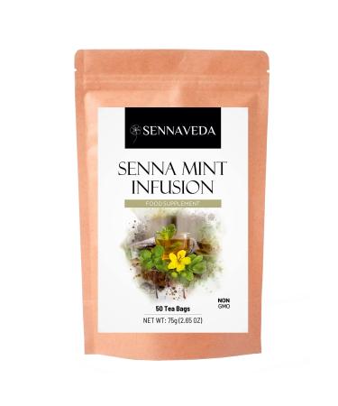 Sennaveda Senna Mint Infusion 50 Tea Bags| Made with Senna and Mint leaves | Herbal Tea | Digestive health | Detox tea | Detox cleanse | Laxatives | Senna tea for constipation 1 Count (Pack of 50)