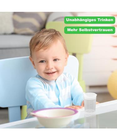 3x Beak Cups with Lids - 250ml Transparent Baby Drinking Set | Spill-Proof Design for Easy Use - Buy Online on GoSupps.com