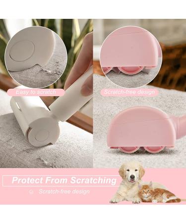 Petory Pet Hair Remover with Self Cleaning Base - Reusable Double Roller Lint Roller for Dog Cat Hair on Couch, Car Seat, Bedding, Clothes, Carpet - Pink - Buy Online on GoSupps.com