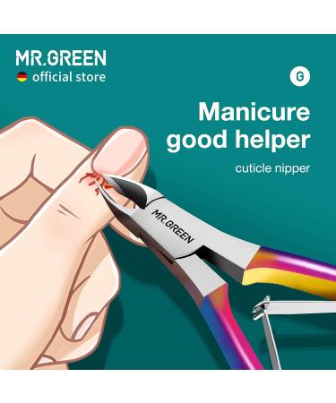 MR.GREEN Stainless Steel Cuticle Scissors Nail Care Tools Sharp Cuticle Trimmer for Women or Men Manicure & Pedicure Tools (Colored Titanium) Multi 3 - Buy Online on GoSupps.com