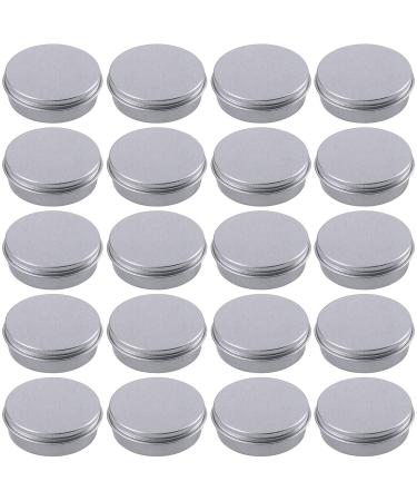 20 Pack 0.5 Ounce Aluminum Tin Jar Refillable Containers 15 ml Aluminum Screw Lid Round Tin Container Bottle for Cosmetic ,Lip Balm, Cream