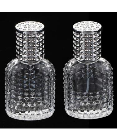 JUN-H 2 Pieces Perfume Bottle Atomizer Crystal Translucent Glass Art Empty Oval Pineapple Perfume Bottle Refillable for 30ml Travel Gift with Filling Funnel (Cap Silver) - Buy Online on GoSupps.com