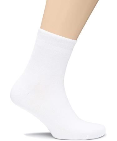 Hugh Ugoli Men Bamboo Diabetic Ankle Socks - Soft Seamless Toe, Non-Binding, Wide & Stretchy - 4 Pairs (Size 11-13, White) - Buy Online on GoSupps.com