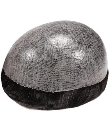 Zakya Hair System for Men Thin Skin Men's Toupee 100% Human Hair Men's Hairpieces 8x10 Inches Base Size Hair Replacement System for Men (Off Black 1B#+10% Grey Hair) - Buy Online on GoSupps.com