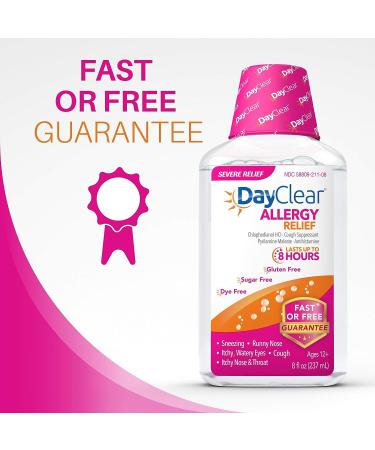 DayClear Allergy Relief - Fast-Acting Dye-Free Liquid Cough Suppressant & Antihistamine - 8 Hour Relief - 8 fl oz - Buy Online on GoSupps.com