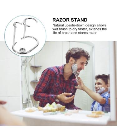 Premium 3-St Razor Holder for Men | Stylish Bathroom Organizer for Shaving Brushes & Razors | Durable Wood & Alloy Stand - Buy Online on GoSupps.com
