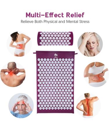 Bellababy Acupressure Mat & Pillow Set - Massage & Pain Relief Mattress for Stress Reduction - Light Purple with Carrying Bag - Buy Online on GoSupps.com