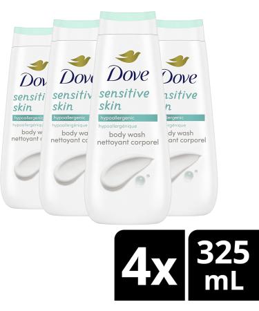 Dove Sensitive Skin Body Wash for renewed healthy-looking skin Hypoallergenic gentle body cleanser nourishes your skin 325 ml Pack of 4 Natural 325 ml (Pack of 4) - Buy Online on GoSupps.com