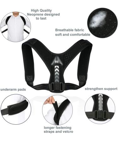 MYSEXY Posture Corrector Upper Back Brace for Men and Women - Pain Relief Belt with Adjustable Support - Breathable and Comfortable - Chest sizes from 25 to 48 - Buy Online on GoSupps.com