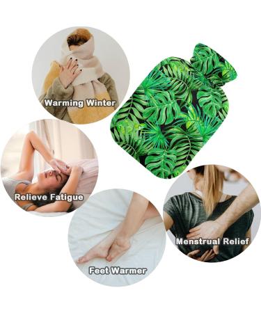 NAANLE Tropical Leaves Hot Water Bottle | 2L Transparent Cover for Pain Relief Menstrual Cramps Heat & Cold Therapy - Buy Online on GoSupps.com