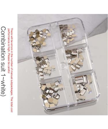 FEIlei 6 Grids Box Set Flat Back Rhinestones and Small Round Diamond Combination for DIY Nail Art Accessories Crystals - Buy Online on GoSupps.com