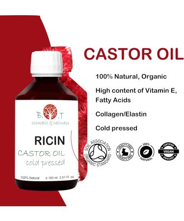 Pure Castor Oil Hair Growth Serum EyeLashes Grow Dry Hair Repair Oil Beard Growth Oil Scalp Oil Nail Health Organic Natural Cold Pressed Ricin Oil 100 ml - Buy Online on GoSupps.com