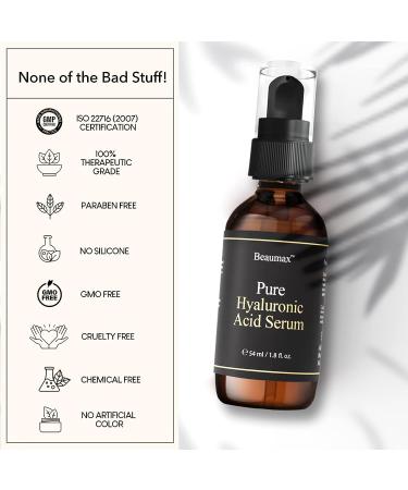 Beaumax Hyaluronic Acid Serum - Intense Moisturizer for Face - 54 ml (1.8 fl oz) - Buy Online on GoSupps.com