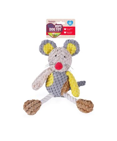 Rosewood Molly Mouse Dog Toy grey yellow All Breed Sizes 1 Count (Pack of 1)